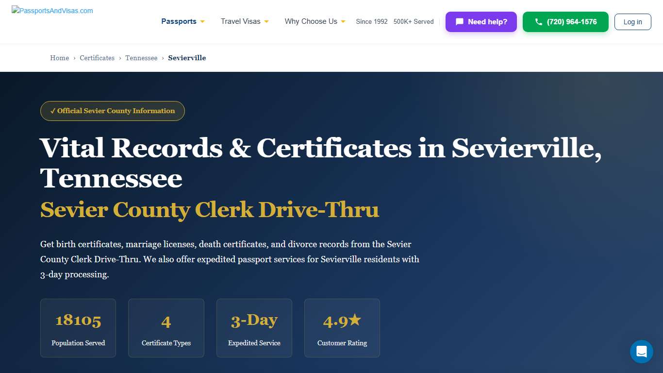 Birth, Marriage & Death Certificates in Sevierville, TN | Sevier County Vital Records